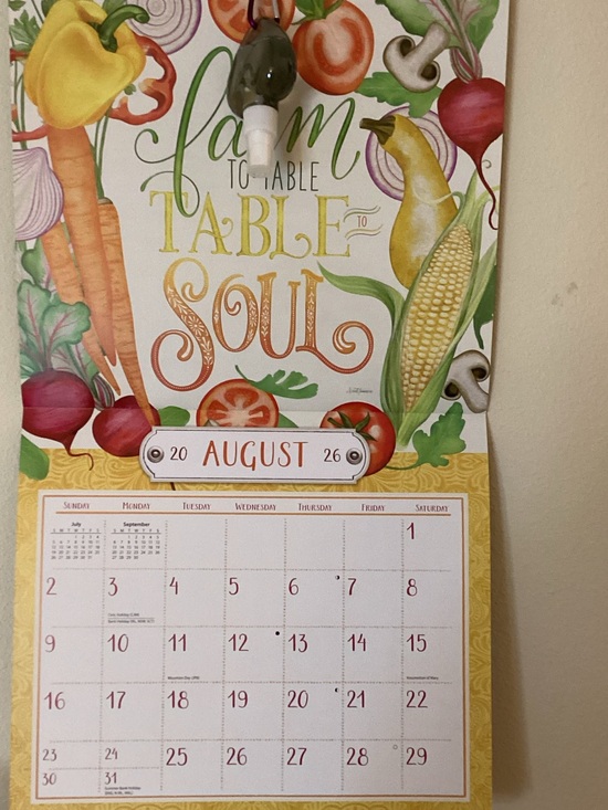 Accessories - "Wall Calendar" For Live Shows - August Decorative Kitchen Theme (Multi)